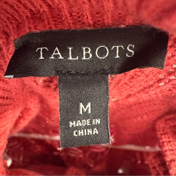 Talbots Pink Ruffle Neck Textured Knit Sweater - Picture 3 of 8